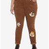 Bottoms * | Hunivers Disney Chip 'N' Dale Embroidered Corduroy Mom Jeans Plus Size