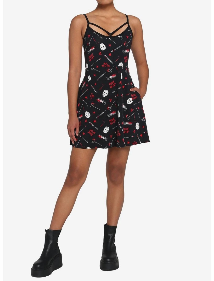 Dresses * | Hunivers Friday The 13Th Jason Bloody Weapons Strappy Dress