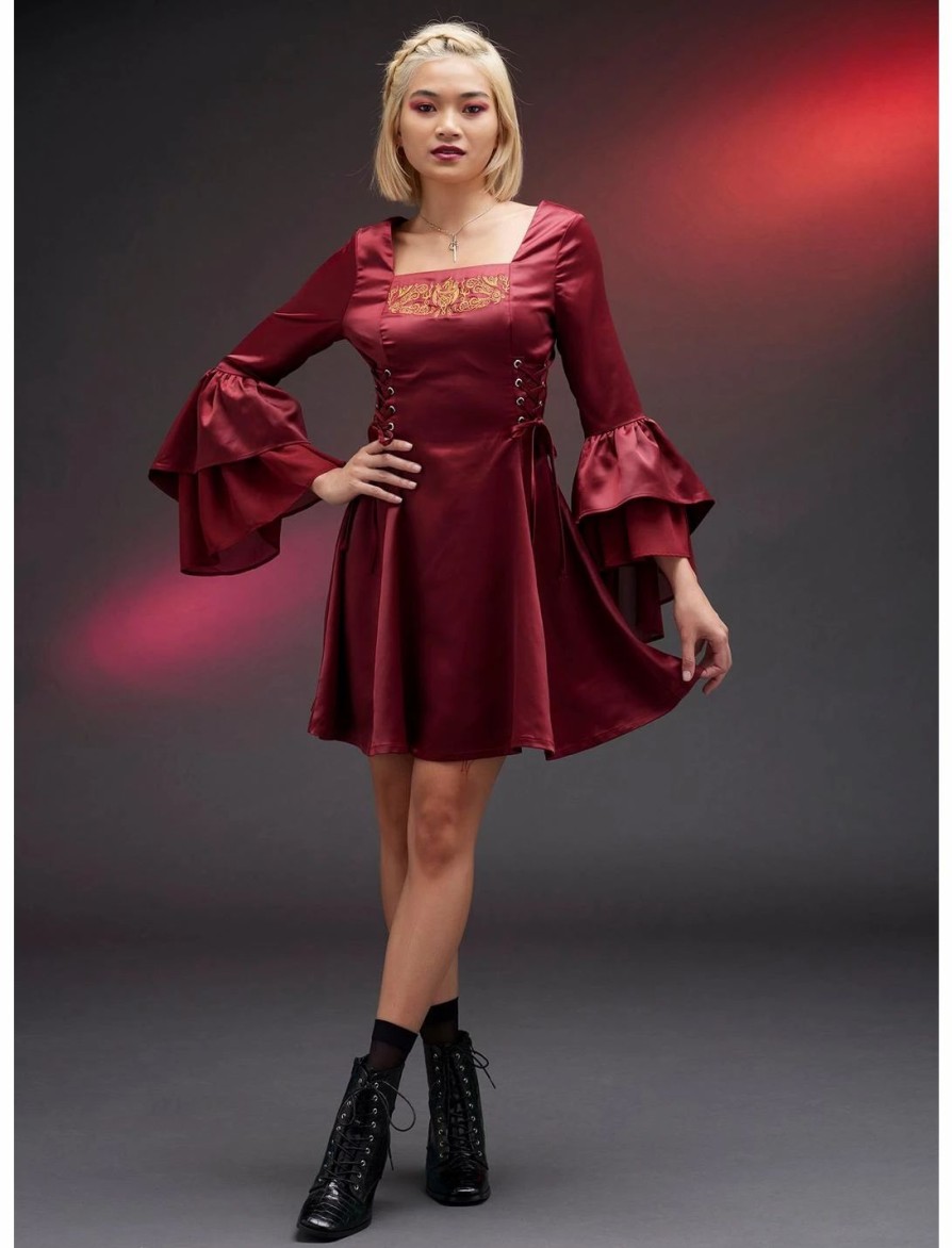 Dresses * | Hunivers House Of The Dragon Rhaenyra Targaryen Bell Sleeve Dress