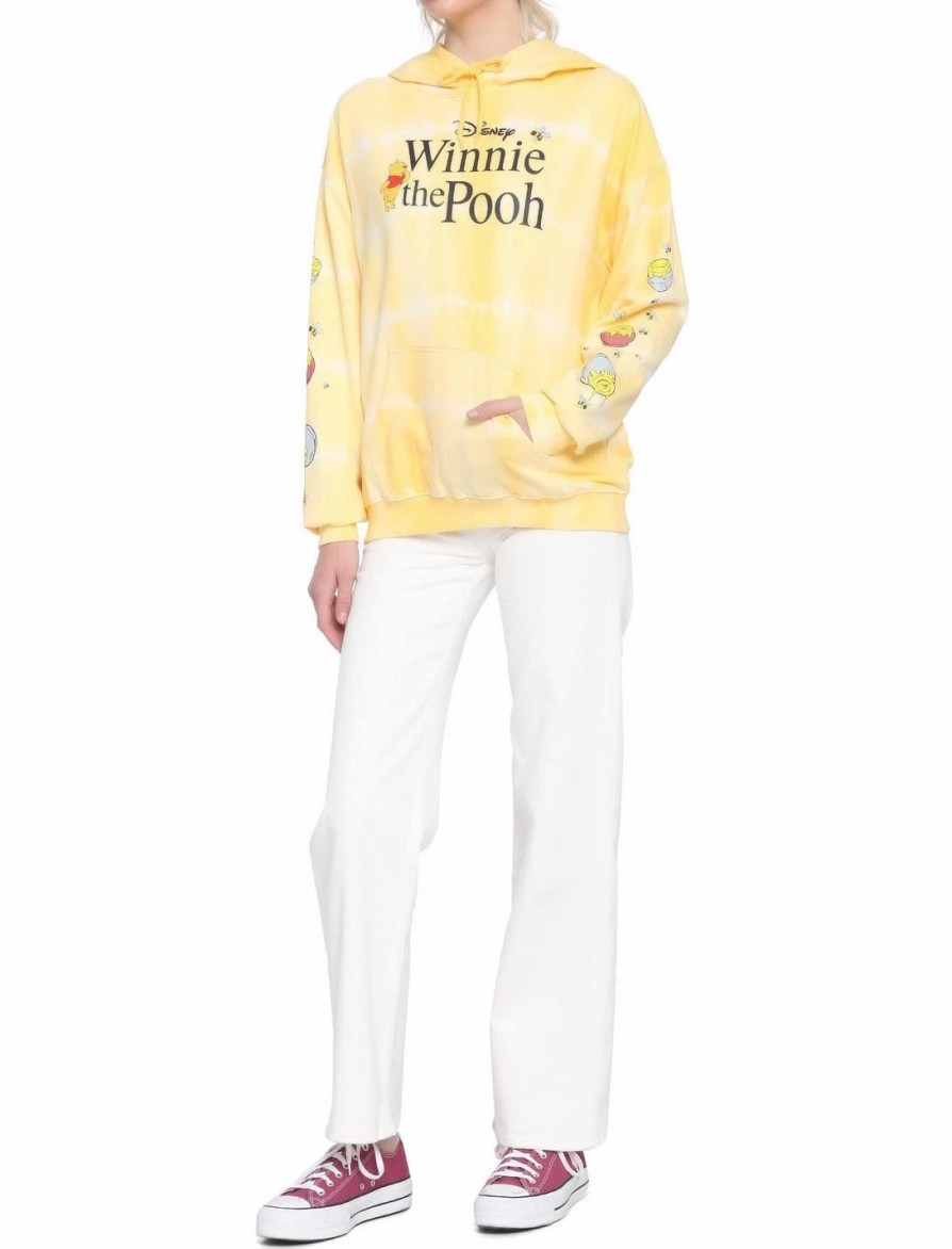 Hoodies And Sweatshirts * | Hunivers Disney Winnie The Pooh Yellow Wash Honey Pot Hoodie