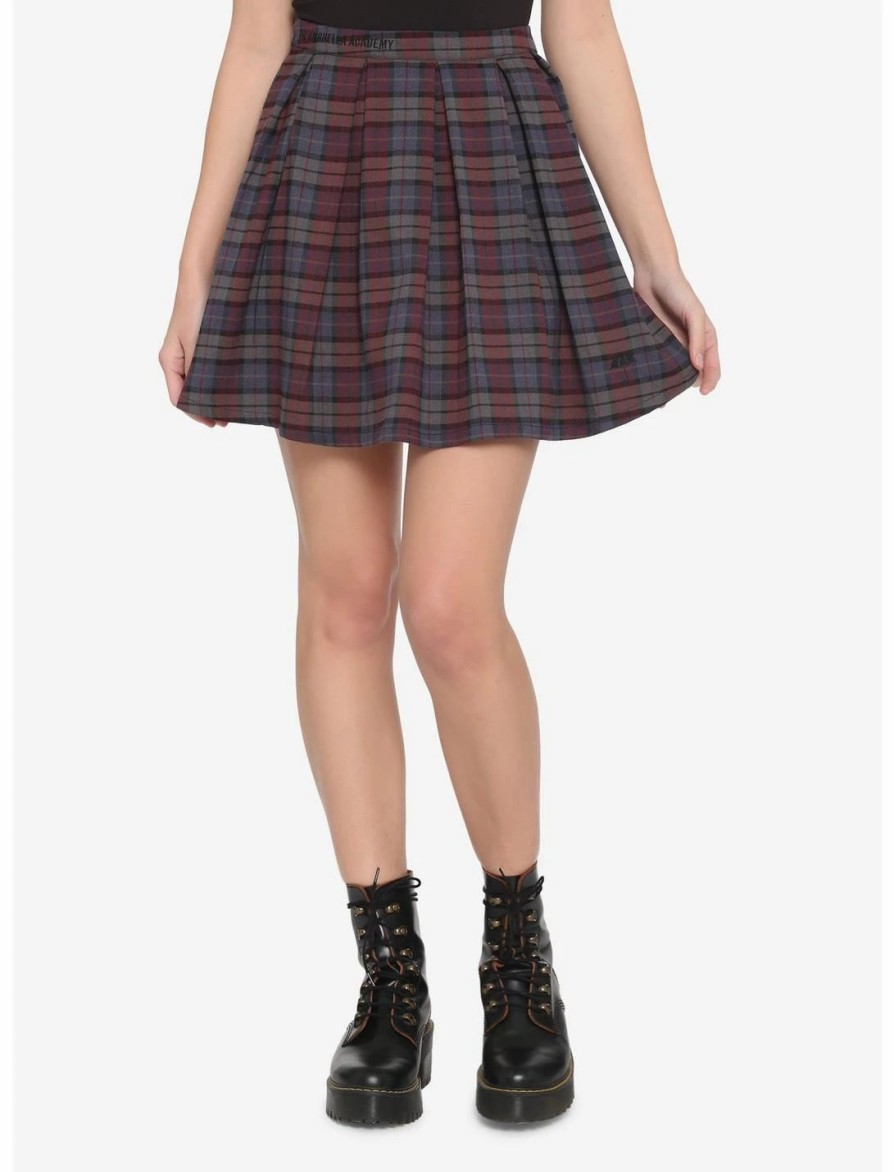 Dresses * | Hunivers The Umbrella Academy Plaid Pleated Skirt