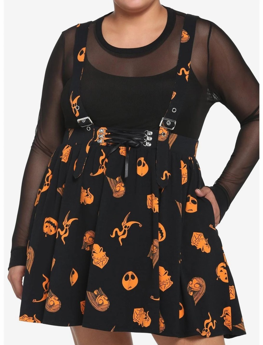 Bottoms * | Hunivers The Nightmare Before Christmas Characters Suspender Skirt Plus Size