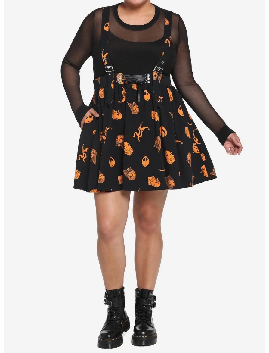 Bottoms * | Hunivers The Nightmare Before Christmas Characters Suspender Skirt Plus Size