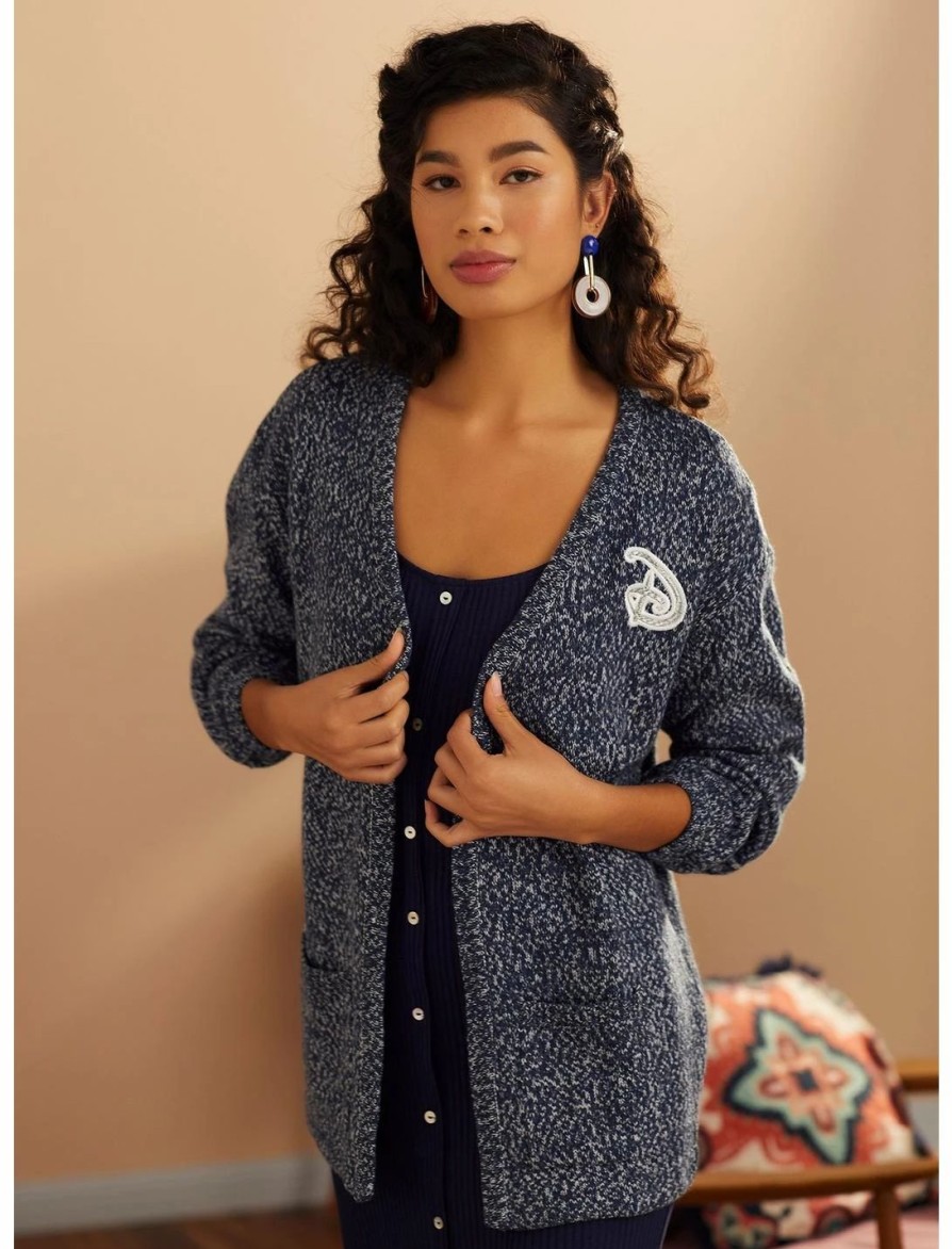 Sweaters And Cardigans * | Hunivers Her Universe Disney Logo Marled Open Cardigan Her Universe Exclusive