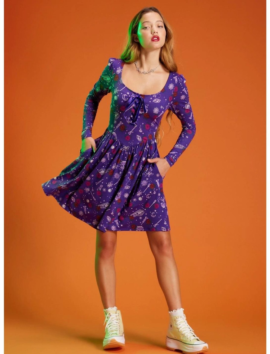 Dresses * | Hunivers Her Universe Disney Hocus Pocus Icons Lace-Up Dress