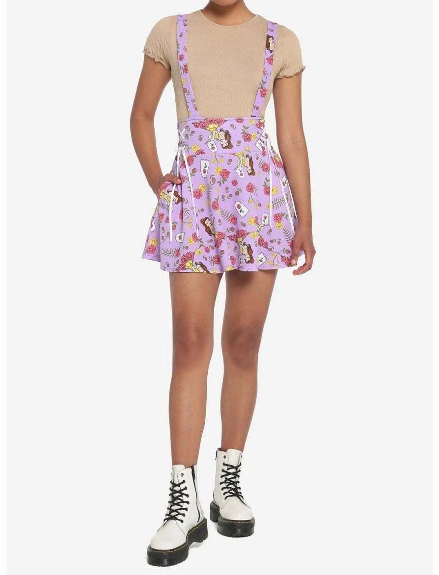 Bottoms * | Hunivers Disney Beauty And The Beast Roses Suspender Skirt