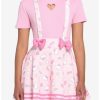 Bottoms * | Hunivers Hello Kitty Puffy Bow Suspender Skirt