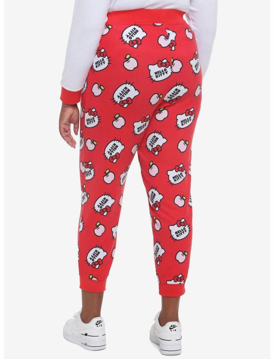 Bottoms * | Hunivers Hello Kitty Apple Jogger Pajama Pants Plus Size