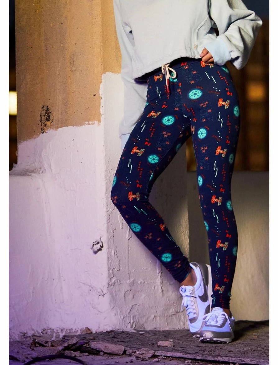 Bottoms * | Hunivers Her Universe Star Wars Dark Side Galactic Empire Neon Leggings Her Universe Exclusive