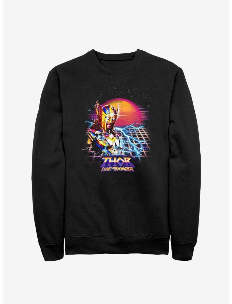 Sweaters And Cardigans * | Null Marvel Thor: Love And Thunder Synthwave Sunset Sweatshirt