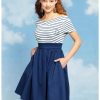 Dresses * | Hunivers Her Universe Disney Logo Retro Cap Sleeve Dress