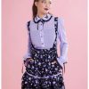 Bottoms * | Hunivers Kuromi Fortune Teller Tiered Suspender Skirt