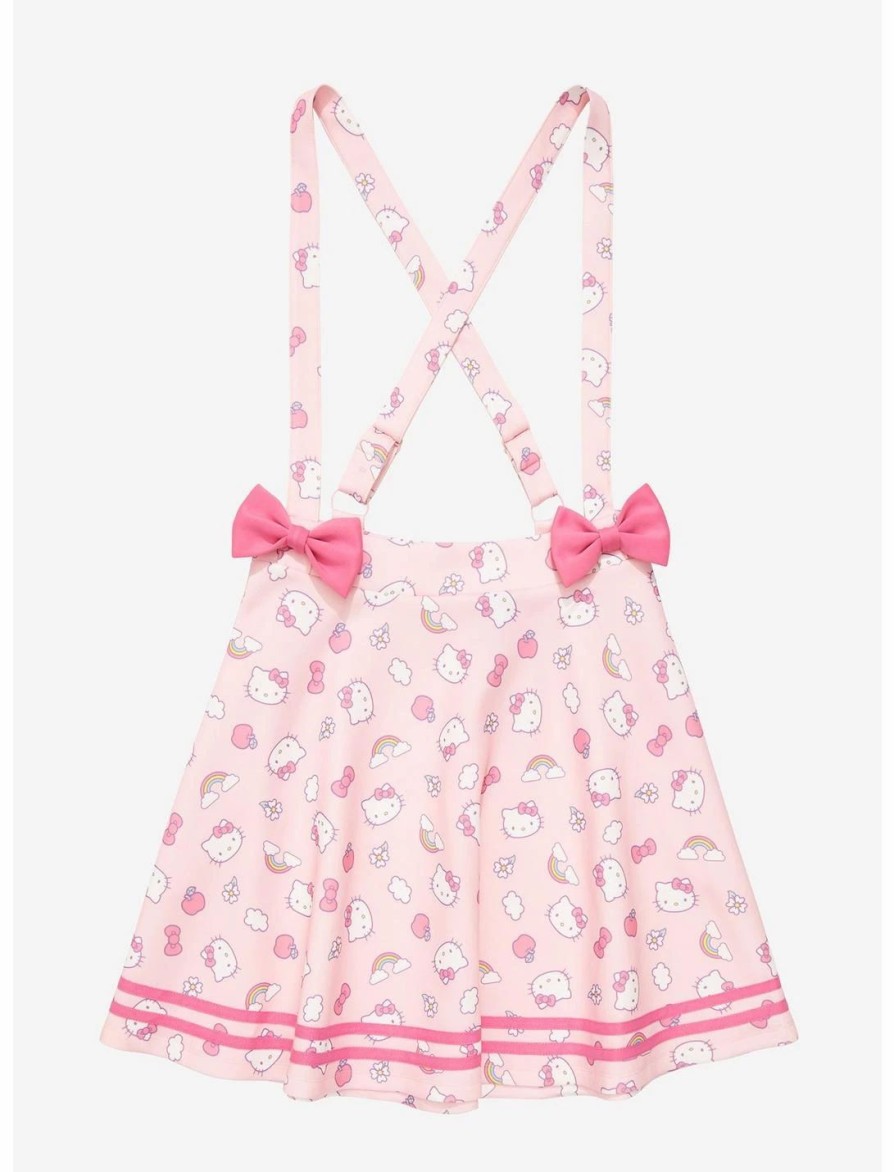 Bottoms * | Hunivers Hello Kitty Puffy Bow Suspender Skirt Plus Size