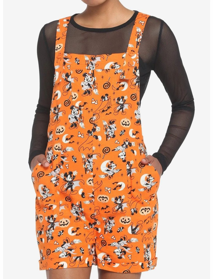 Bottoms * | Hunivers Her Universe Disney Halloween Vintage Icons Soft Shortalls