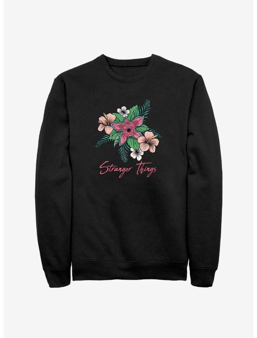 Sweaters And Cardigans * | Null Stranger Things Floral Logo Sweatshirt