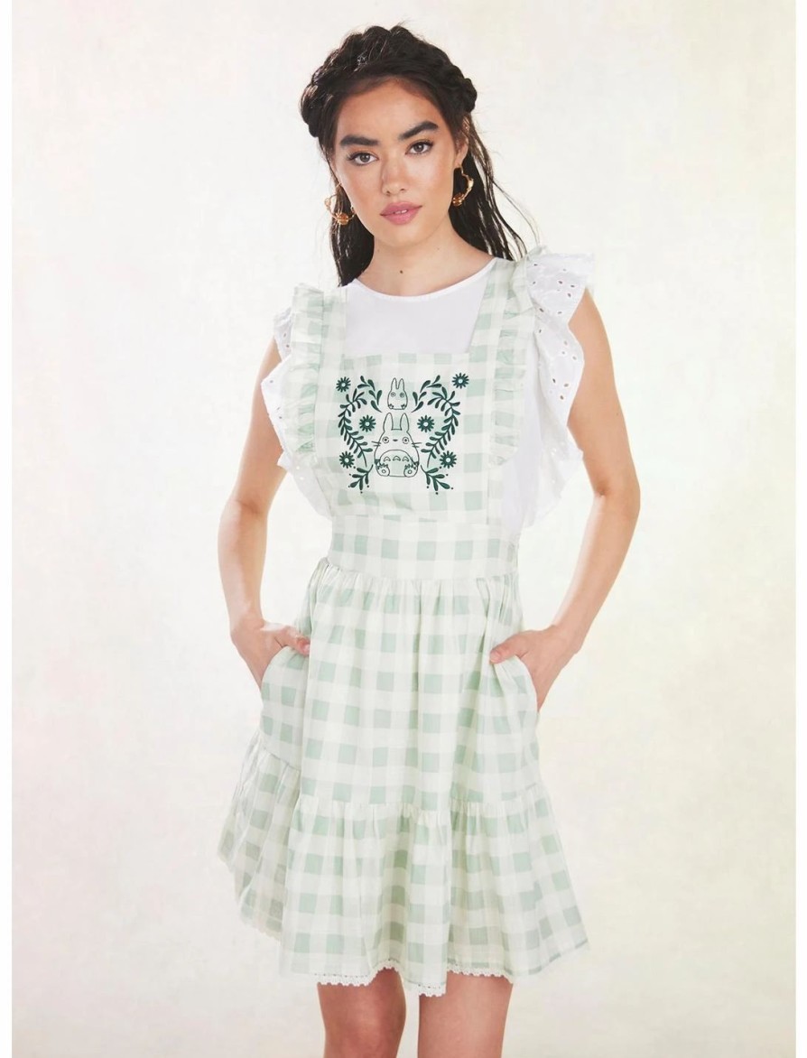 Dresses * | Hunivers Her Universe My Neighbor Totoro Gingham Pinafore Skirtall