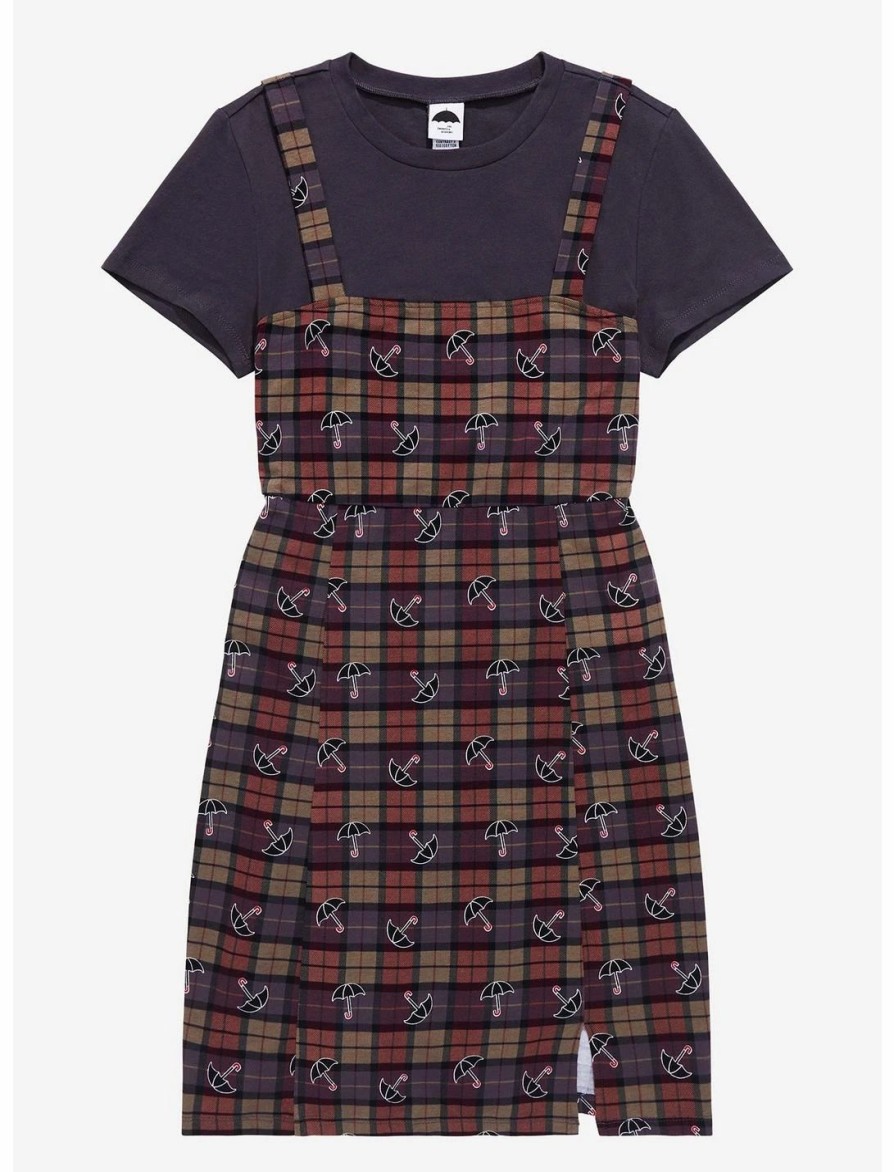 Dresses * | Hunivers The Umbrella Academy Plaid Twofer Dress Plus Size