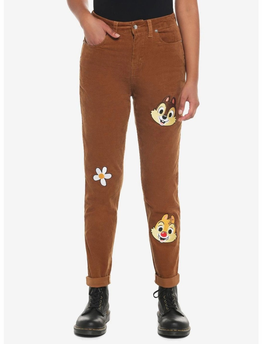 Bottoms * | Hunivers Disney Chip 'N' Dale Embroidered Corduroy Mom Jeans