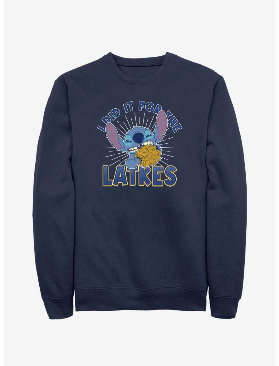 Sweaters And Cardigans * | Null Disney Lilo & Stitch Did It For Hanukkah Latkes Sweatshirt