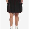 Bottoms * | Hunivers Black & Red Contrast Stitch Skirt Plus Size