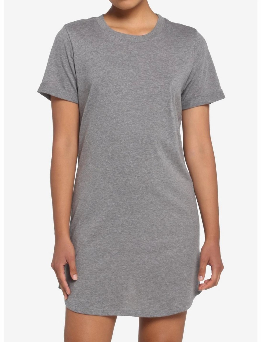 Dresses * | Hunivers Heather Grey T-Shirt Dress