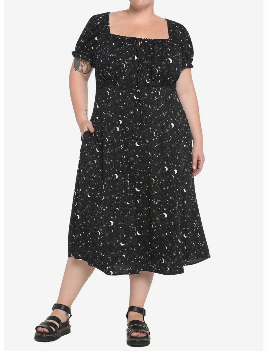 Dresses * | Null Ditsy Celestial Midi Dress Plus Size