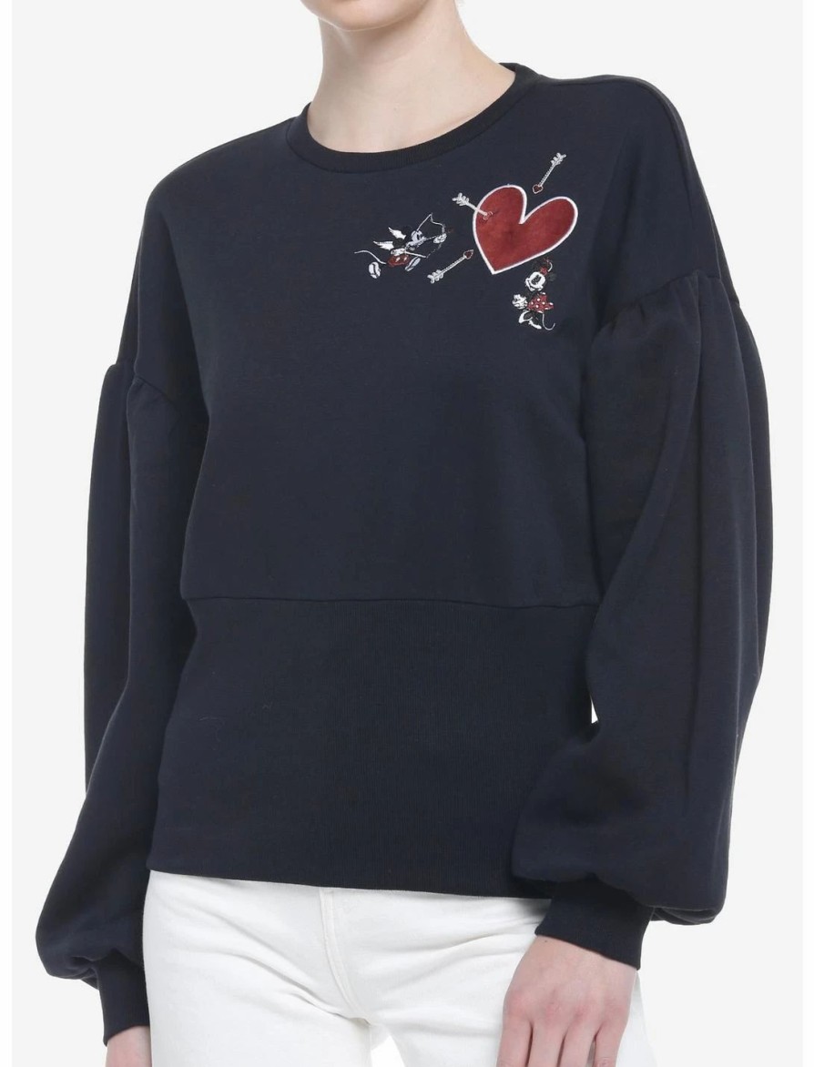 Sweaters And Cardigans * | Hunivers Her Universe Disney Mickey Mouse & Minnie Mouse Balloon Sleeve Sweater