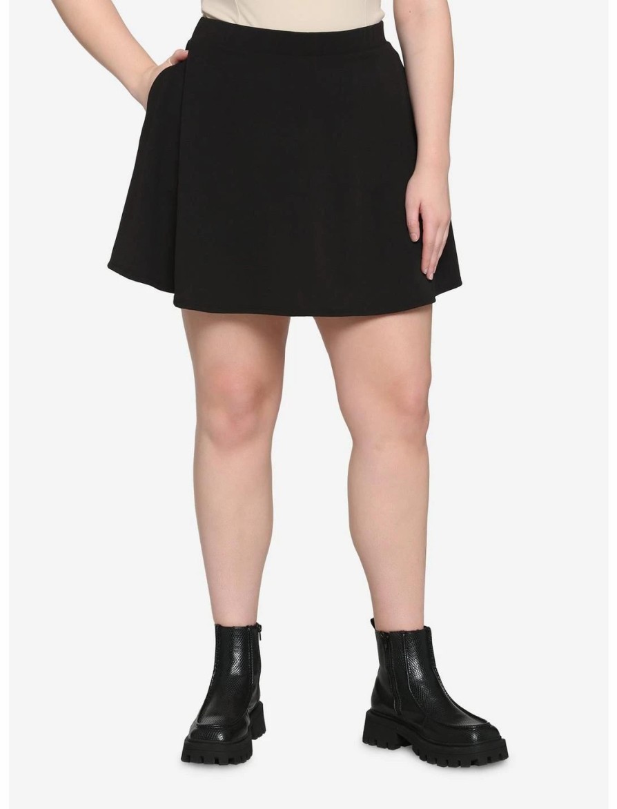 Bottoms * | Hunivers Black Skirt Plus Size