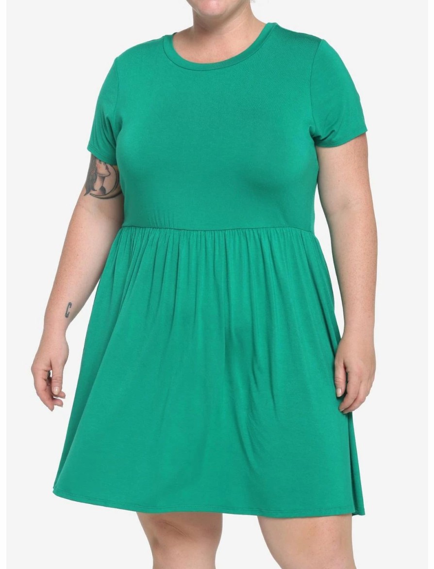 Dresses * | Hunivers Green Skater Dress Plus Size