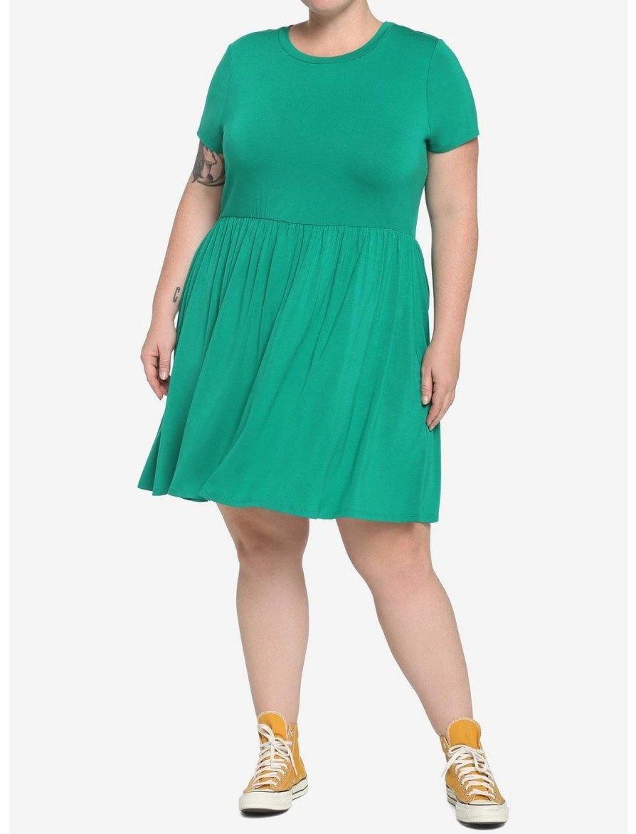 Dresses * | Hunivers Green Skater Dress Plus Size