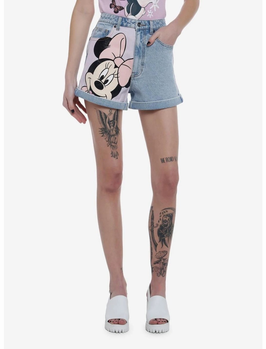 Bottoms * | Hunivers Her Universe Disney Minnie Mouse Y2K Mom Shorts