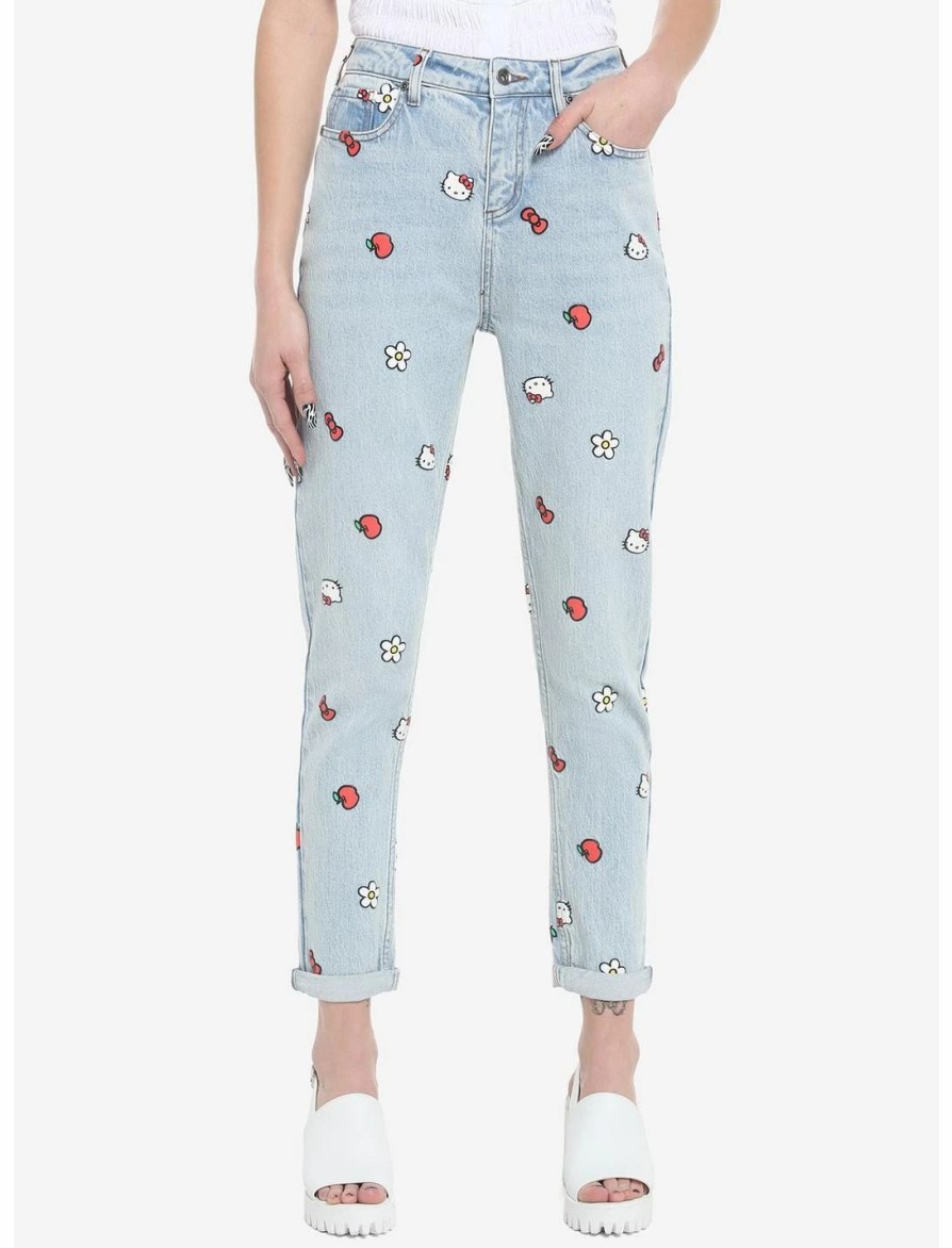 Bottoms * | Hunivers Hello Kitty Icons Mom Jeans