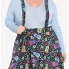 Bottoms * | Hunivers Disney Pixar Coco Sugar Skull & Guitar Velvet Suspender Skirt Plus Size