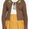 Sweaters And Cardigans * | Hunivers Shrek Sunflower Tie-Front Skimmer Cardigan Plus Size