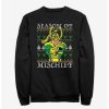 Sweaters And Cardigans * | Null Marvel Loki Mischief Season Ugly Christmas Sweatshirt