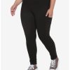 Bottoms * | Hunivers Black Leggings With Pocket Plus Size