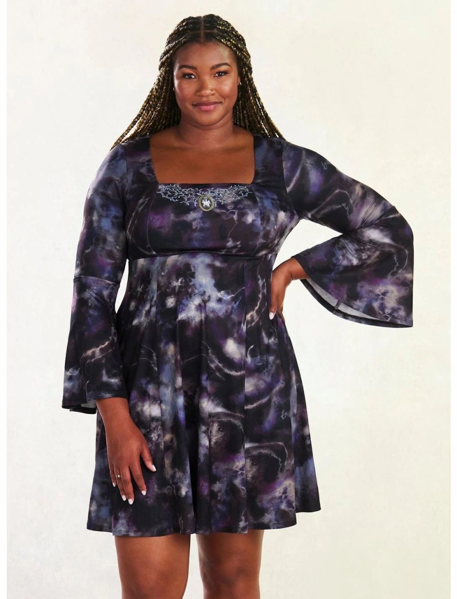 Dresses * | Hunivers Her Universe Marvel Wandavision Agatha Tie-Dye Dress Plus Size