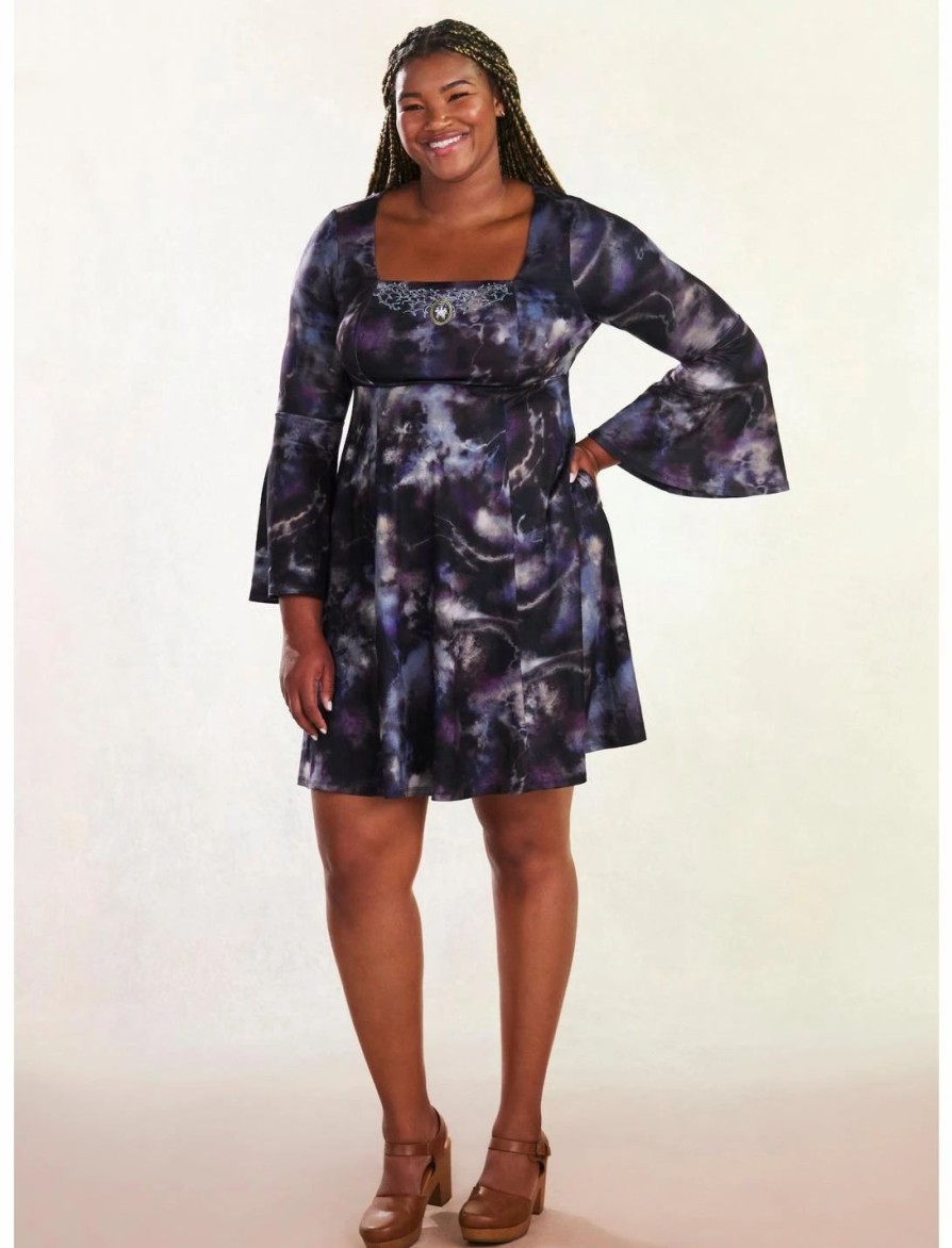 Dresses * | Hunivers Her Universe Marvel Wandavision Agatha Tie-Dye Dress Plus Size