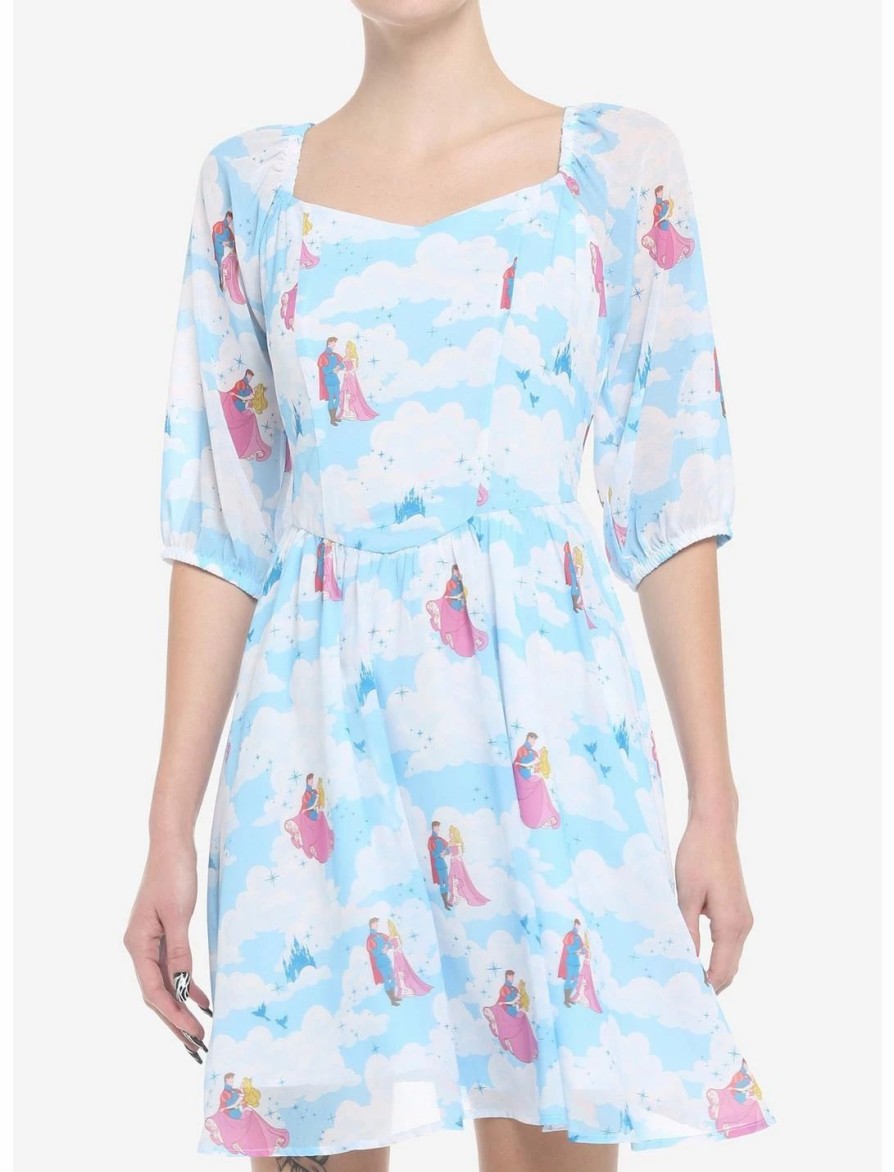 Dresses * | Hunivers Disney Sleeping Beauty Clouds Long-Sleeve Dress