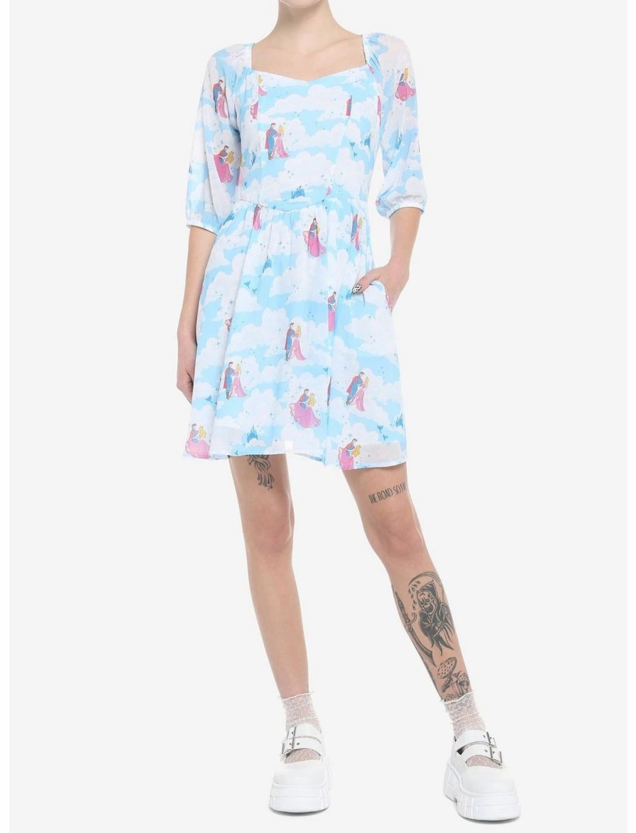 Dresses * | Hunivers Disney Sleeping Beauty Clouds Long-Sleeve Dress