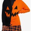 Sweaters And Cardigans * | Hunivers Orange & Black Pumpkin Split Cardigan