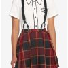 Bottoms * | Hunivers Harry Potter Gryffindor Pleated Suspender Skirt