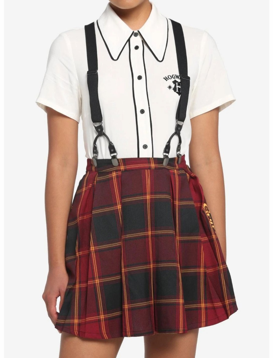 Bottoms * | Hunivers Harry Potter Gryffindor Pleated Suspender Skirt