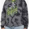 Hoodies And Sweatshirts * | Hunivers Beetlejuice Icons Wash Crop Hoodie Plus Size