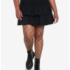 Dresses * | Null Black Ruffles Tiered Mini Skirt Plus Size