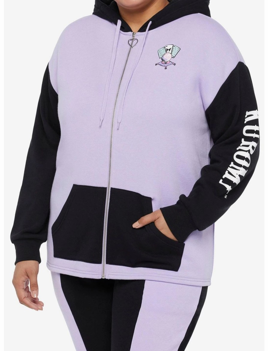 Hoodies And Sweatshirts * | Hunivers Kuromi Fortune Teller Color-Block Skimmer Hoodie Plus Size