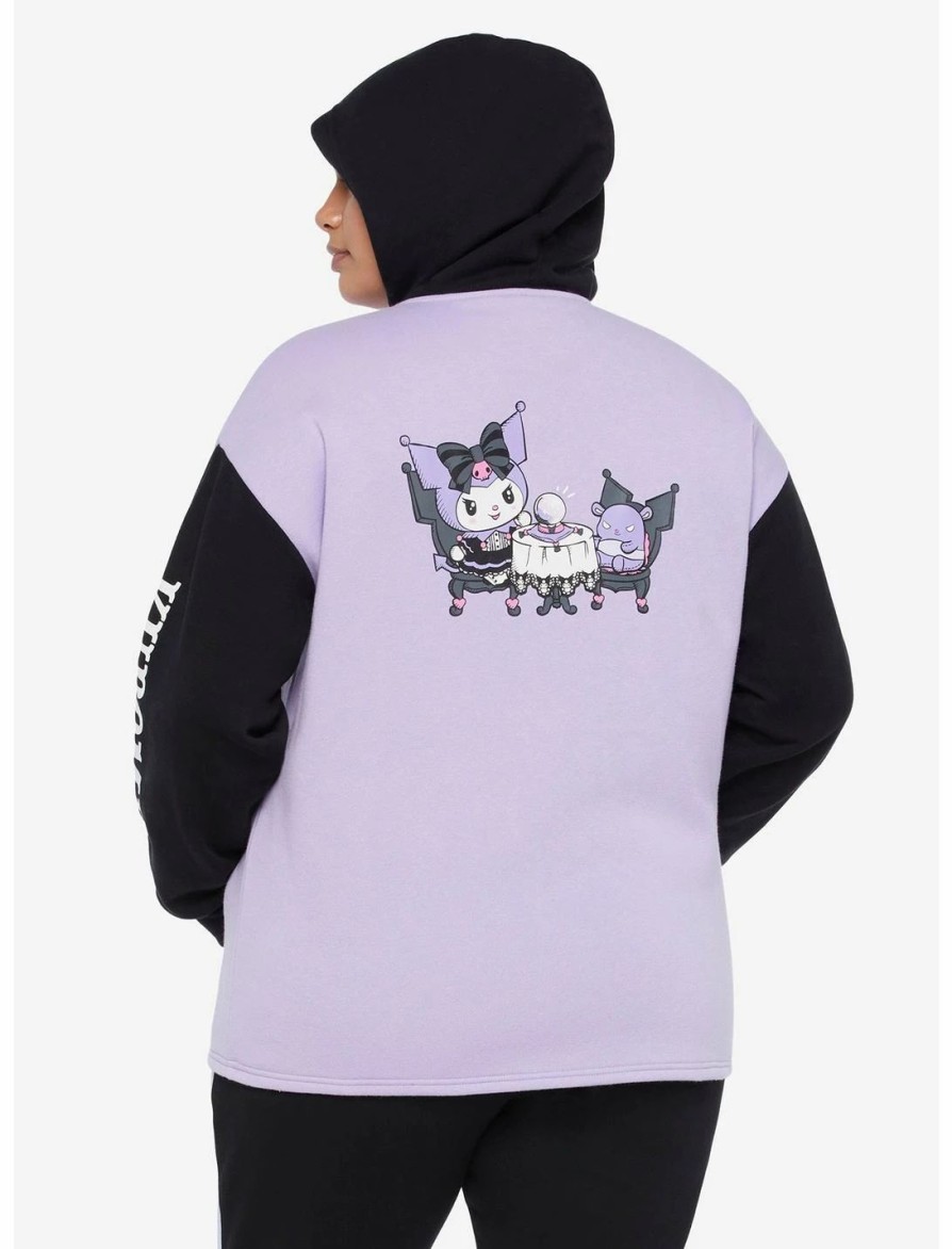 Hoodies And Sweatshirts * | Hunivers Kuromi Fortune Teller Color-Block Skimmer Hoodie Plus Size