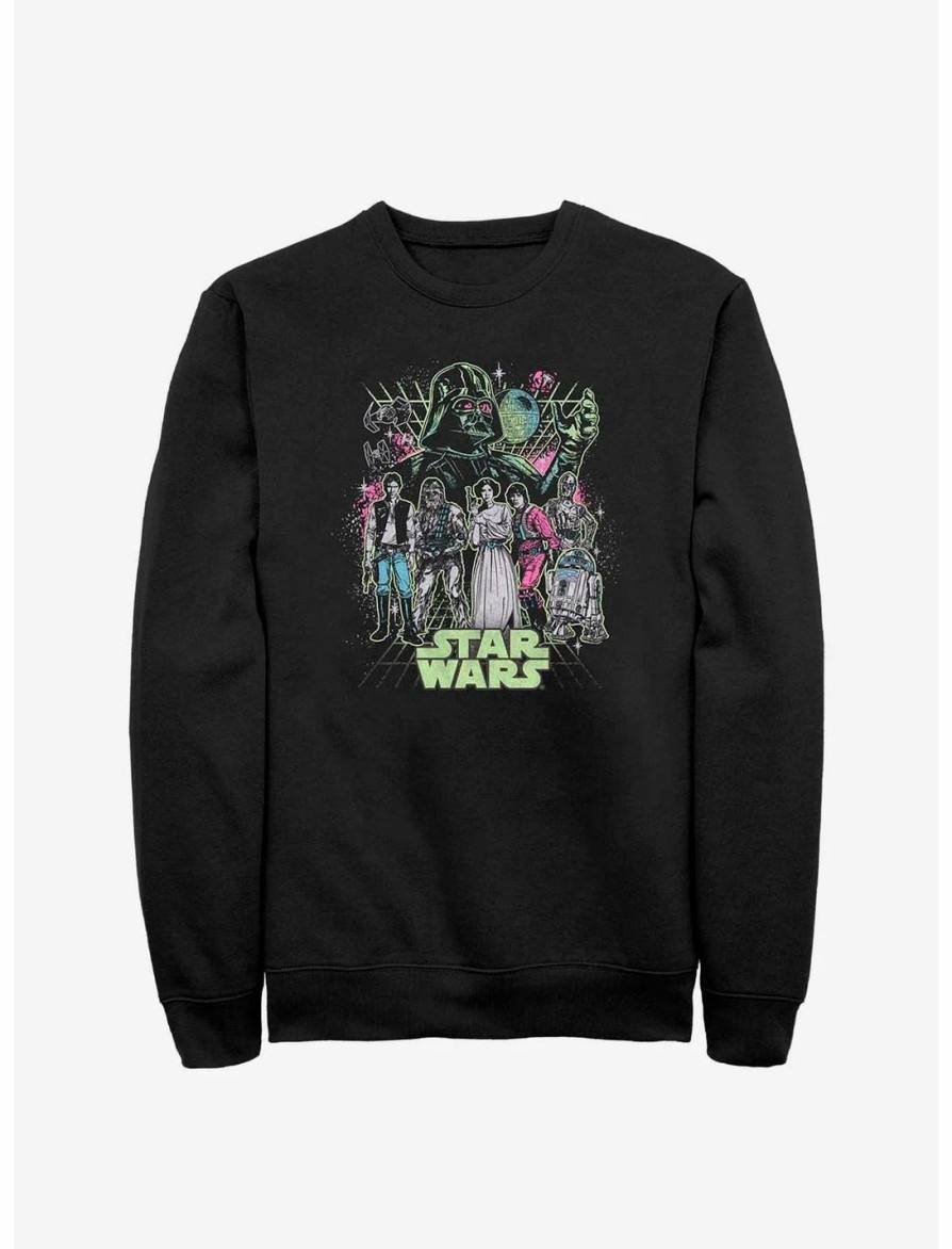 Sweaters And Cardigans * | Null Star Wars Neon Grid Group Sweatshirt