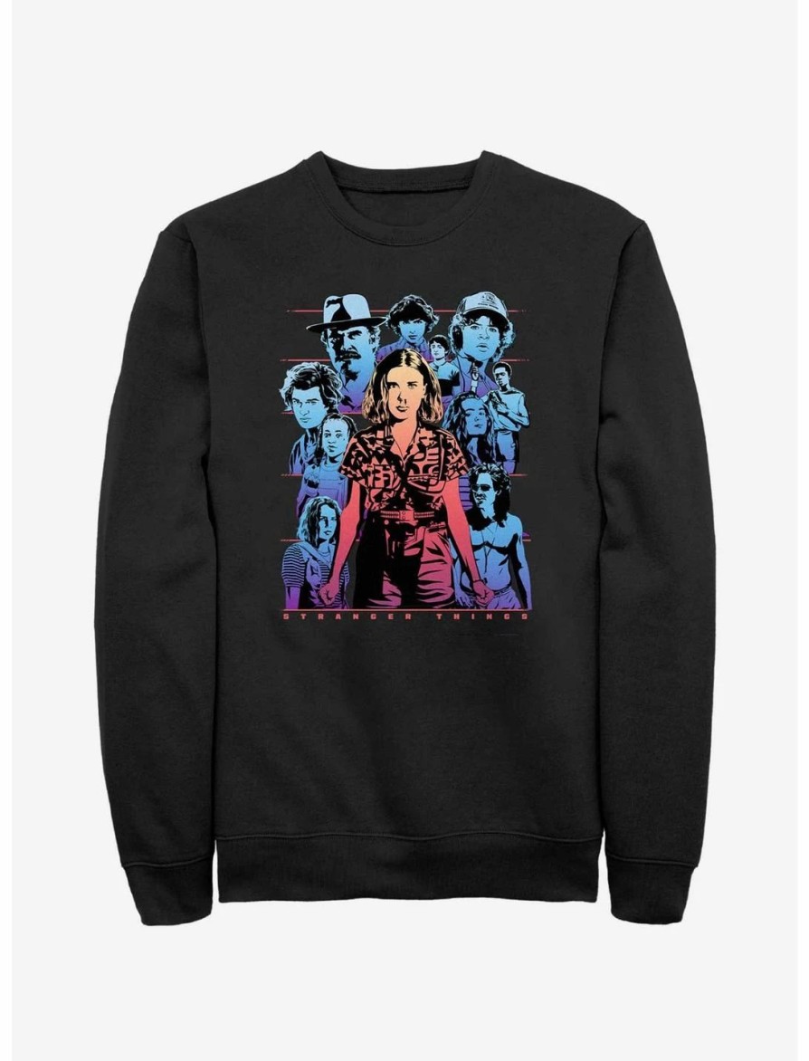 Sweaters And Cardigans * | Null Stranger Things Neon Group Sweatshirt