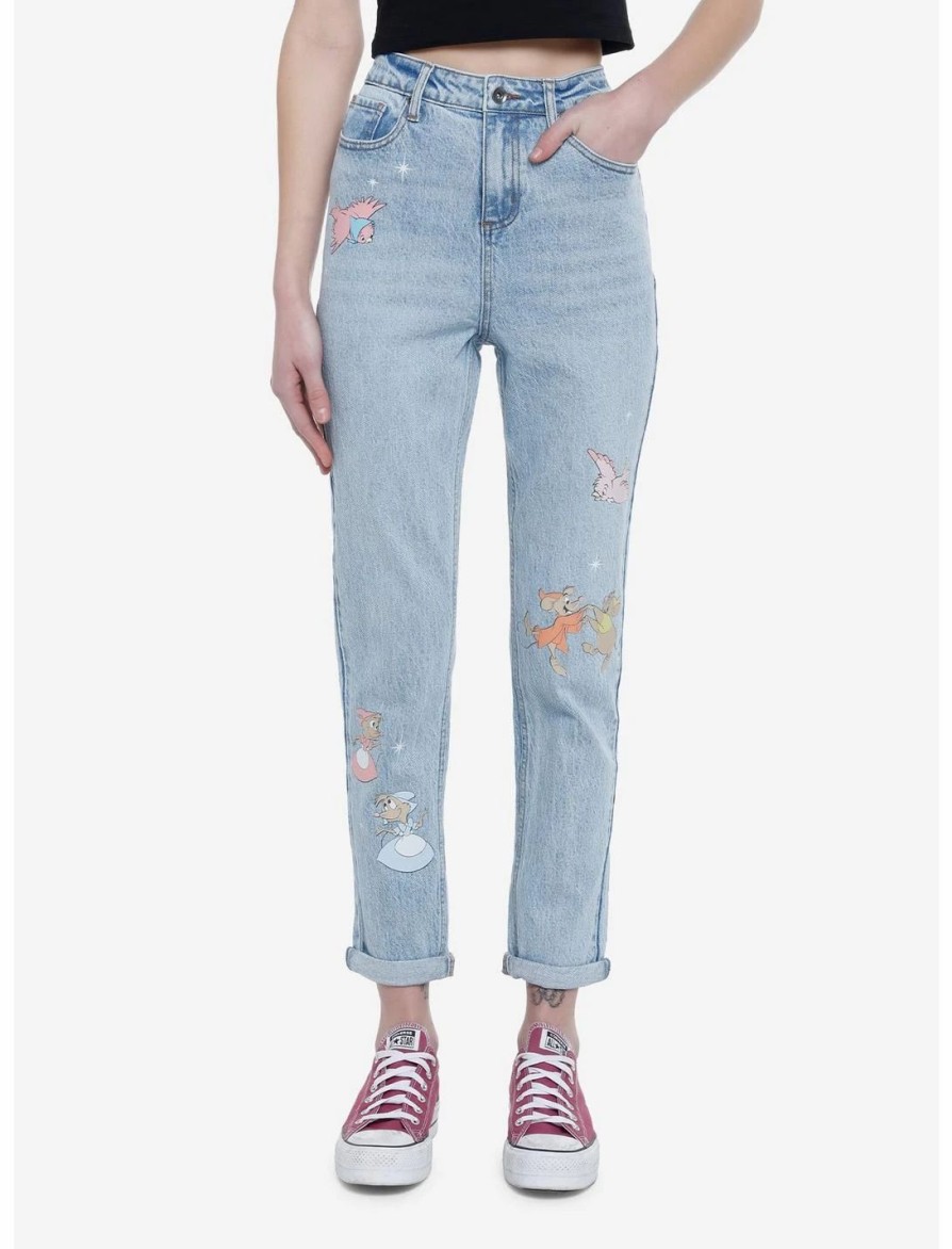 Bottoms * | Hunivers Disney Cinderella Friends Mom Jeans